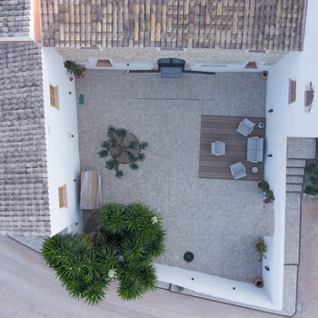 birds-eye-view-masia-cabellut-entrance-courtyard-morning